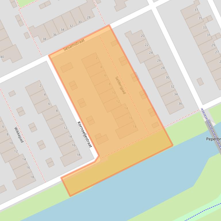 Kaart van postcodegebied 1313HK.