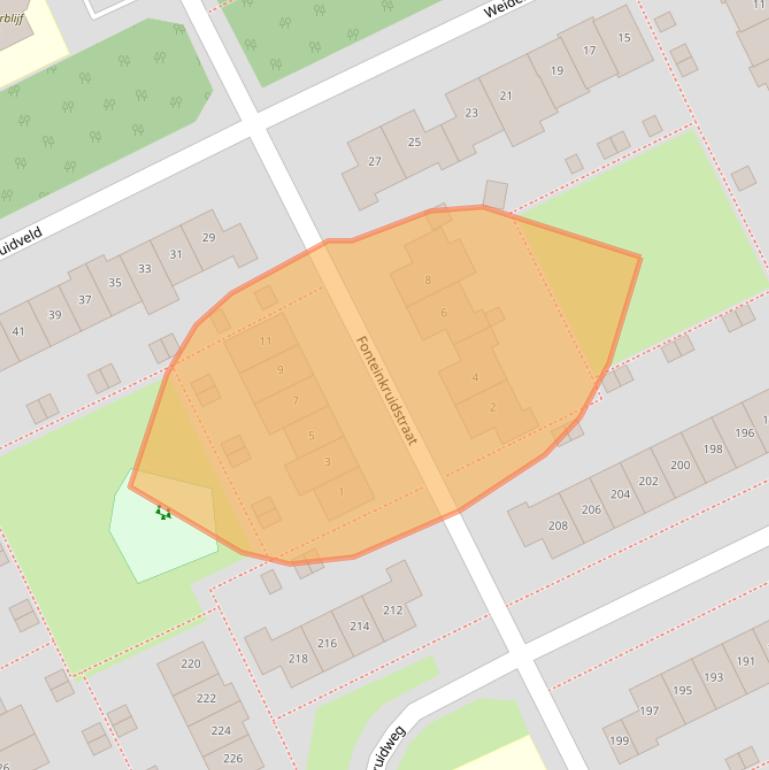 Kaart van postcodegebied 1313JN.