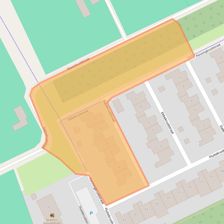 Kaart van postcodegebied 1313KN.