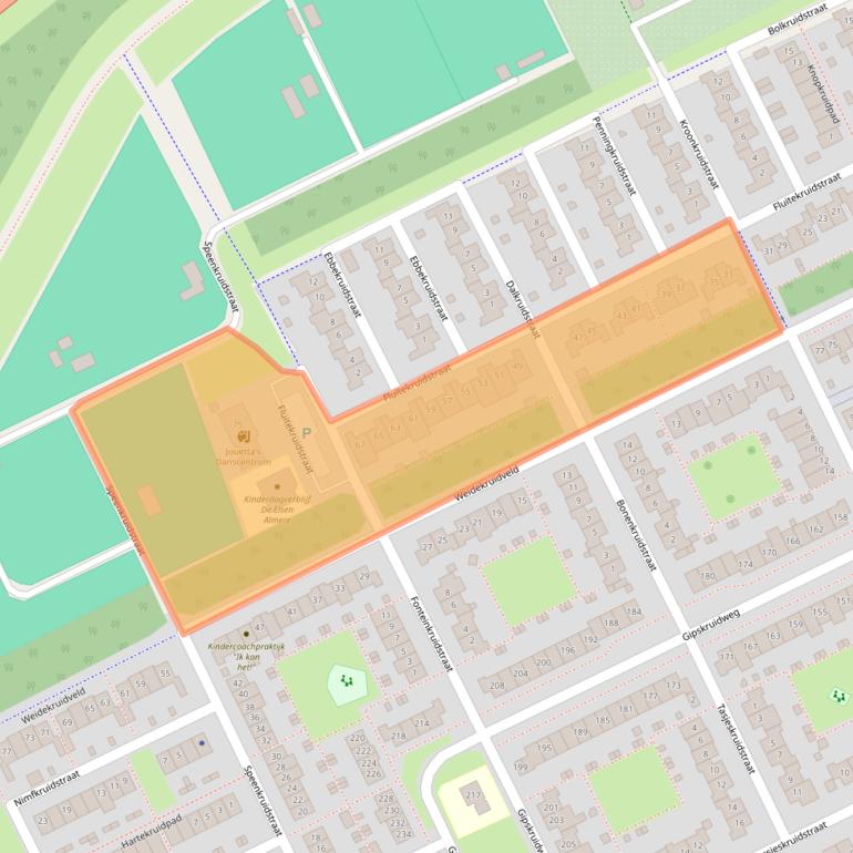 Kaart van postcodegebied 1313KT.