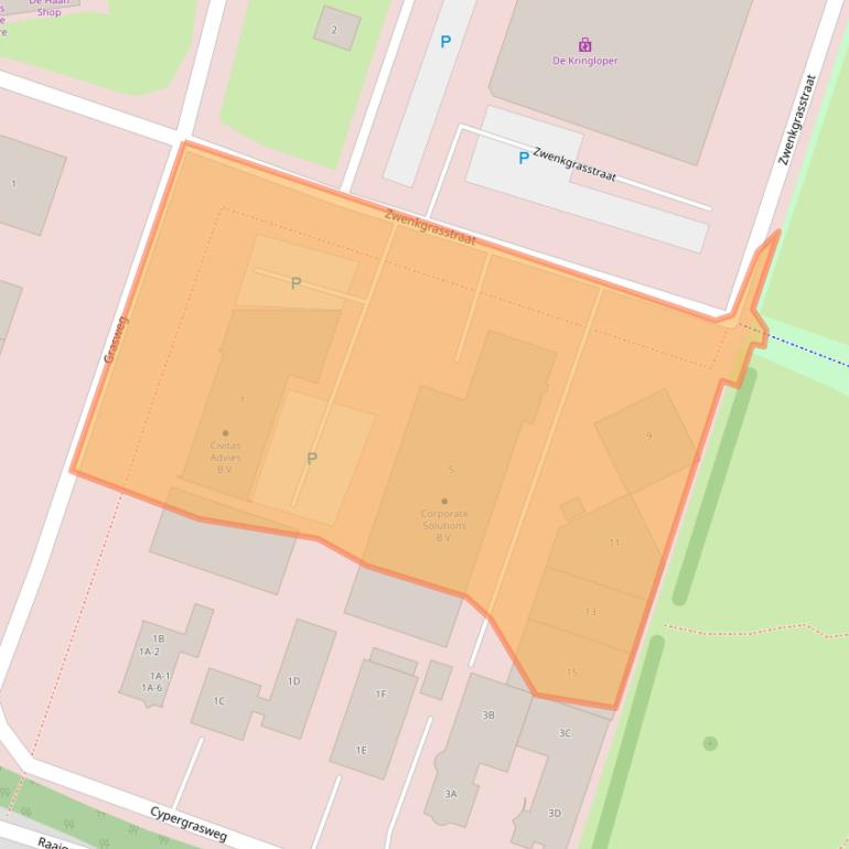 Kaart van postcodegebied 1313LC.