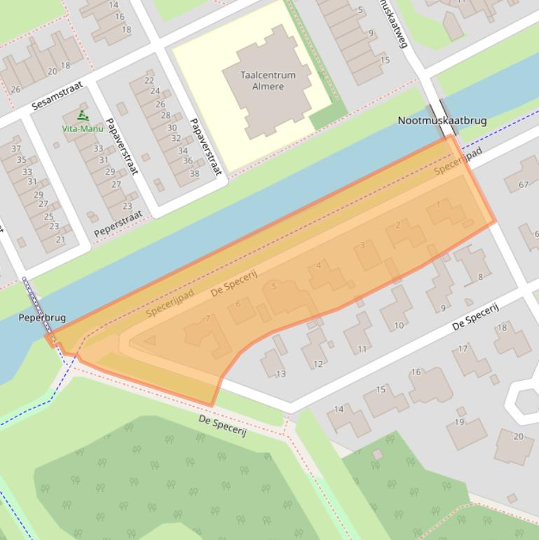 Kaart van postcodegebied 1313NA.