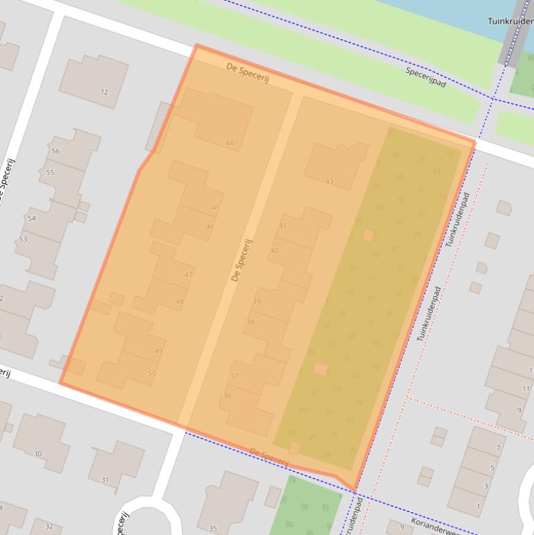 Kaart van postcodegebied 1313NG.