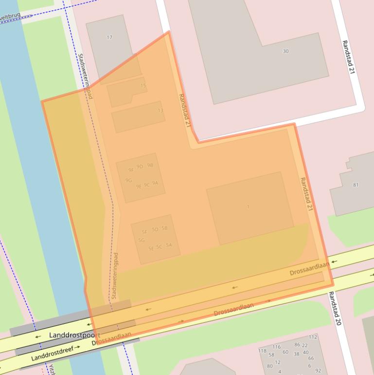 Kaart van postcodegebied 1314BD.