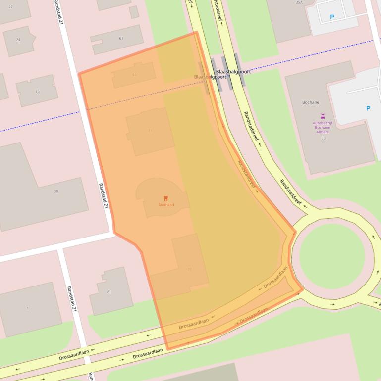 Kaart van postcodegebied 1314BJ.