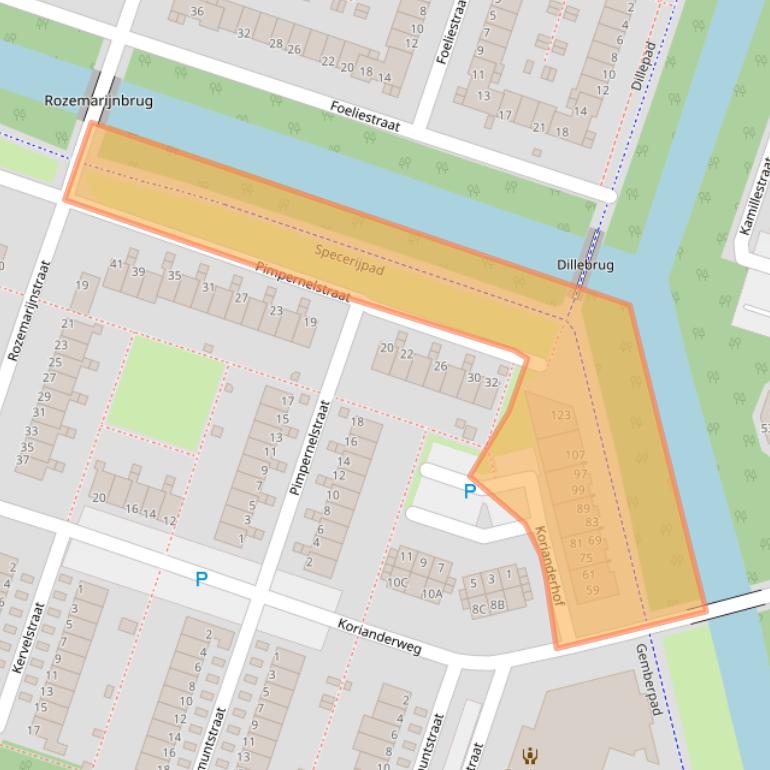 Kaart van postcodegebied 1314CE.