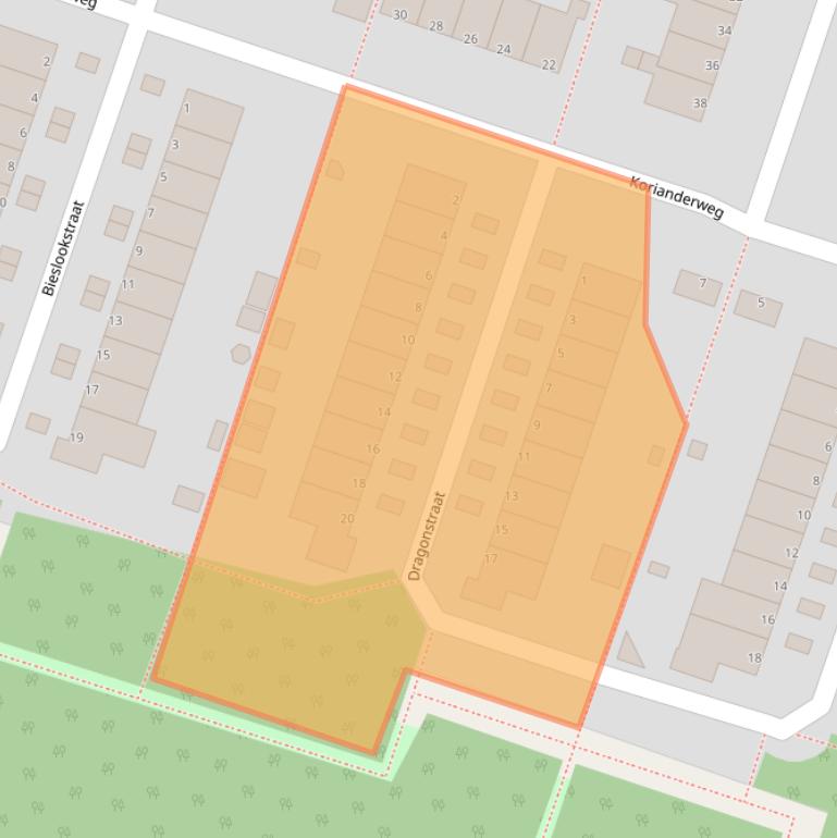 Kaart van postcodegebied 1314JC.