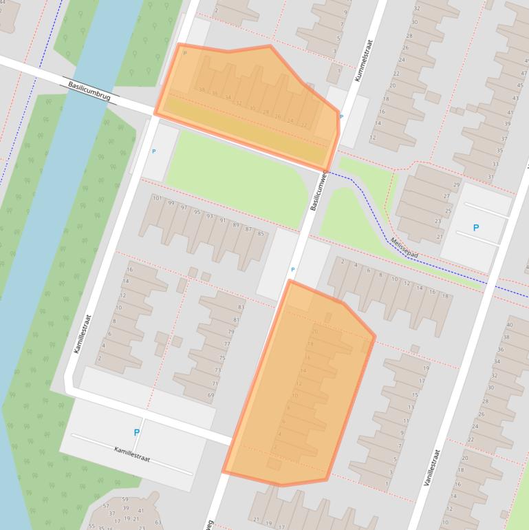 Kaart van postcodegebied 1314JZ.