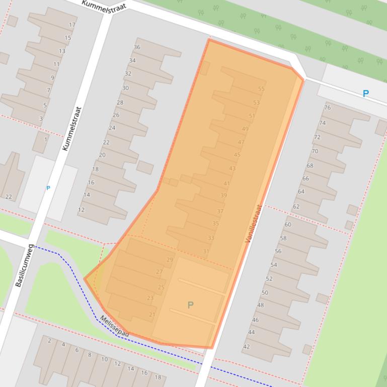 Kaart van postcodegebied 1314KD.
