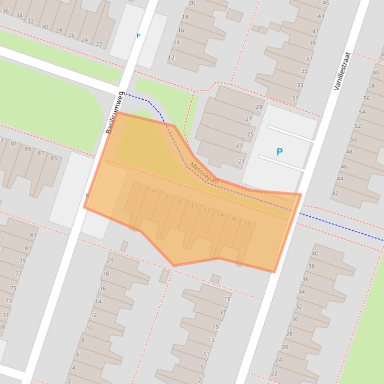 Kaart van postcodegebied 1314KJ.