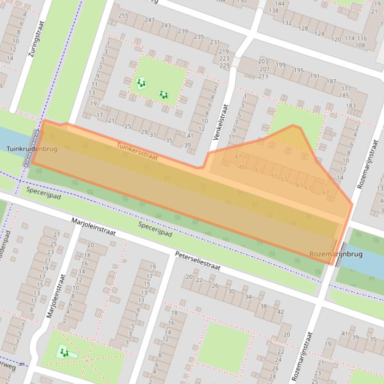 Kaart van postcodegebied 1314KX.