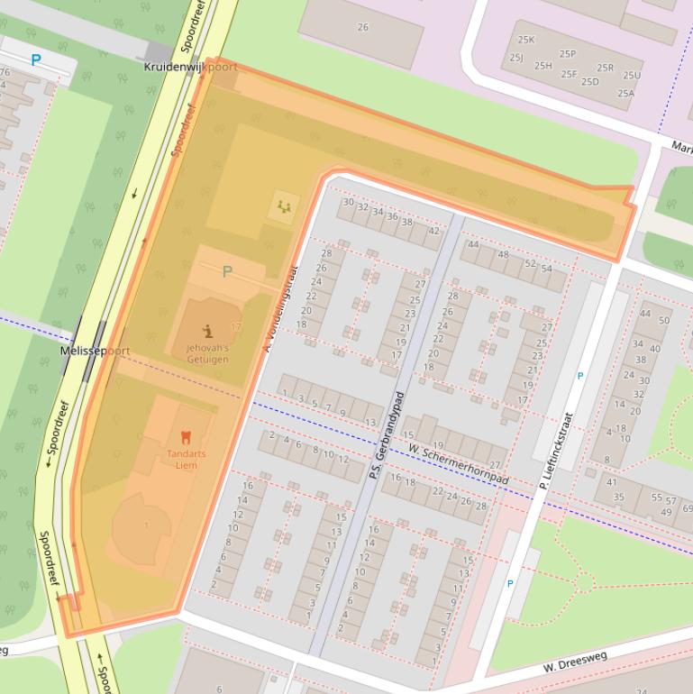 Kaart van postcodegebied 1314NA.