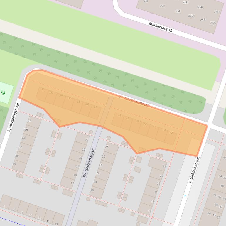 Kaart van postcodegebied 1314NC.
