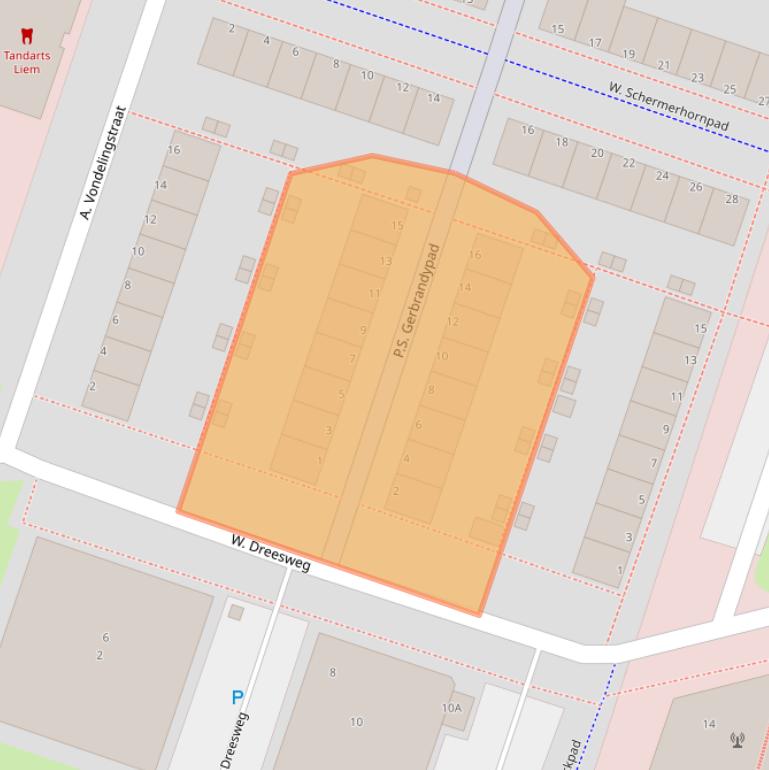 Kaart van postcodegebied 1314NK.