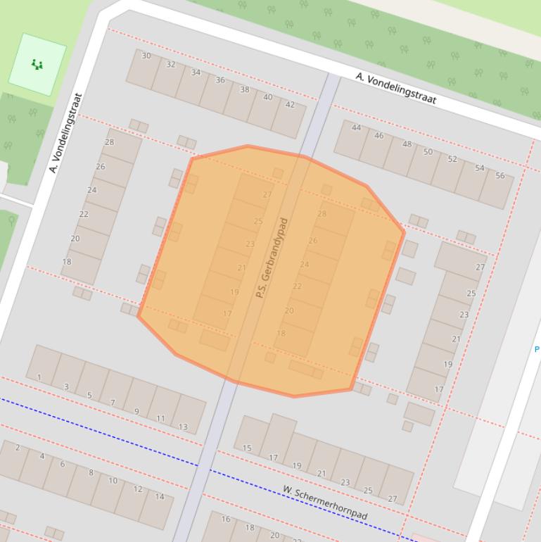 Kaart van postcodegebied 1314NL.