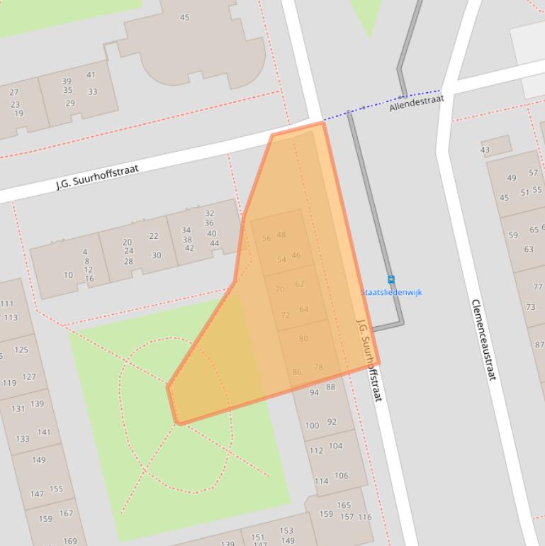 Kaart van postcodegebied 1314NV.