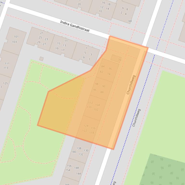 Kaart van postcodegebied 1314RJ.