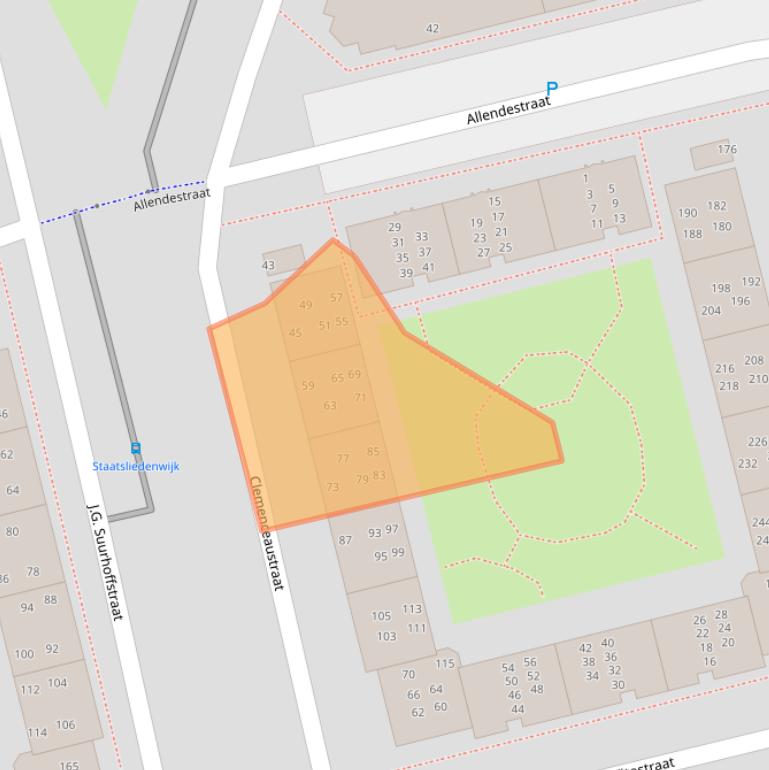 Kaart van postcodegebied 1314SC.