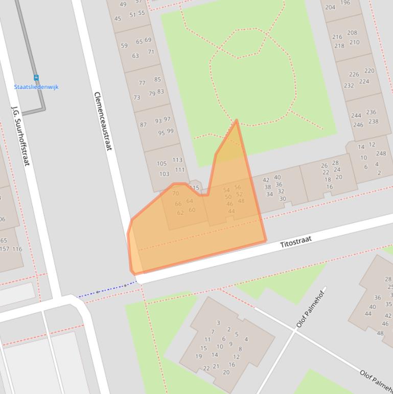 Kaart van postcodegebied 1314TD.