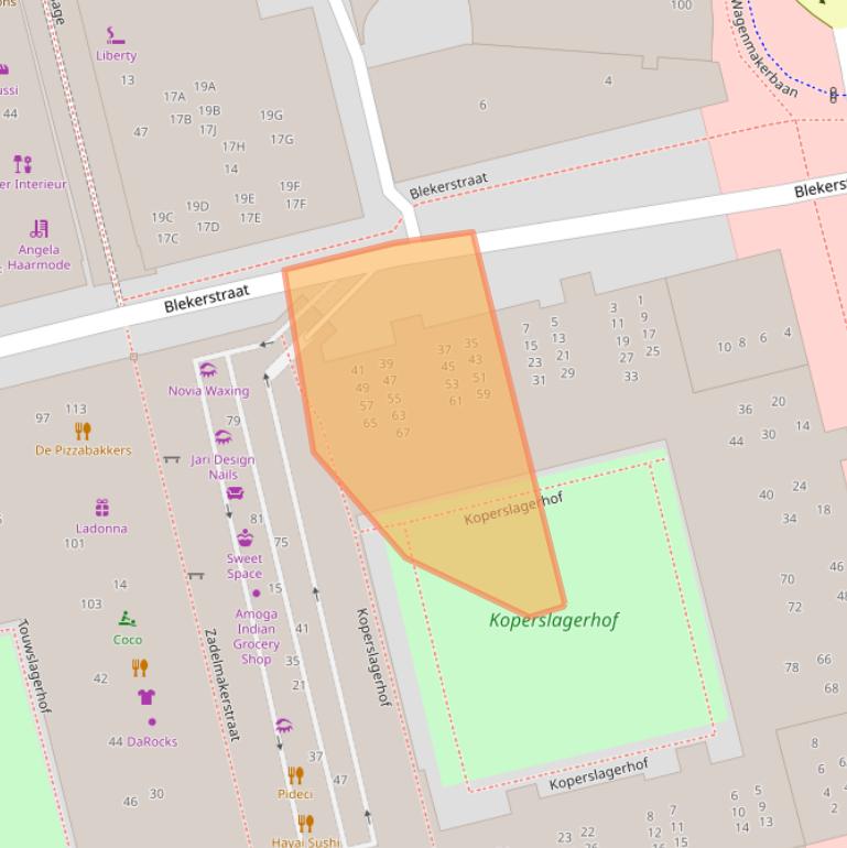 Kaart van postcodegebied 1315AB.