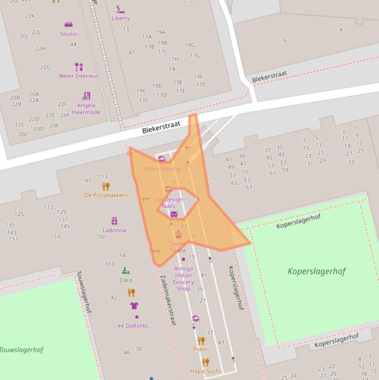 Kaart van postcodegebied 1315AC.