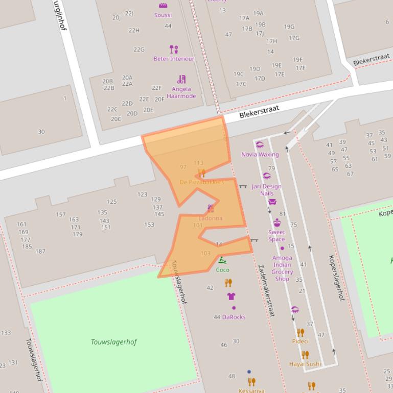 Kaart van postcodegebied 1315AD.