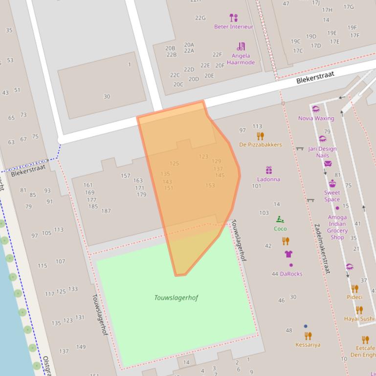 Kaart van postcodegebied 1315AE.