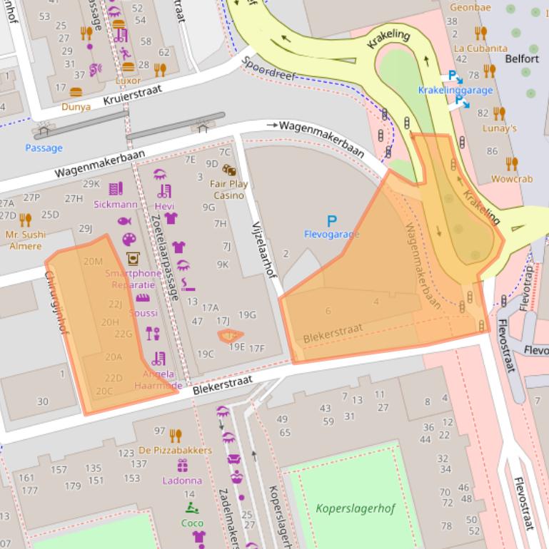 Kaart van postcodegebied 1315AH.