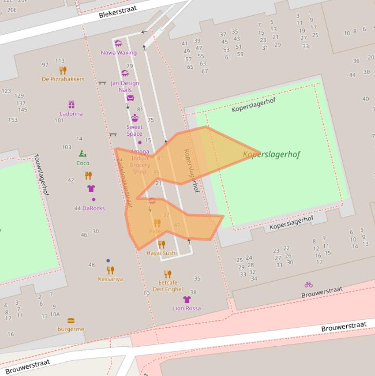 Kaart van postcodegebied 1315AL.