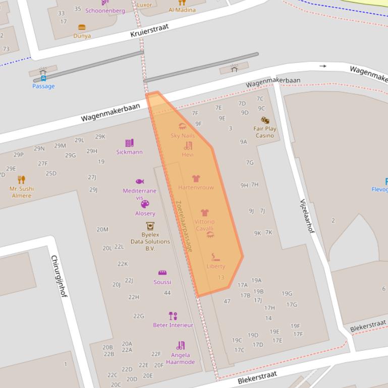 Kaart van postcodegebied 1315AT.