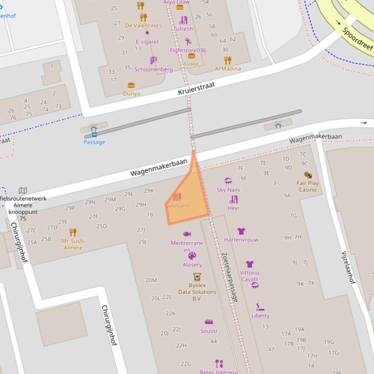 Kaart van postcodegebied 1315AX.