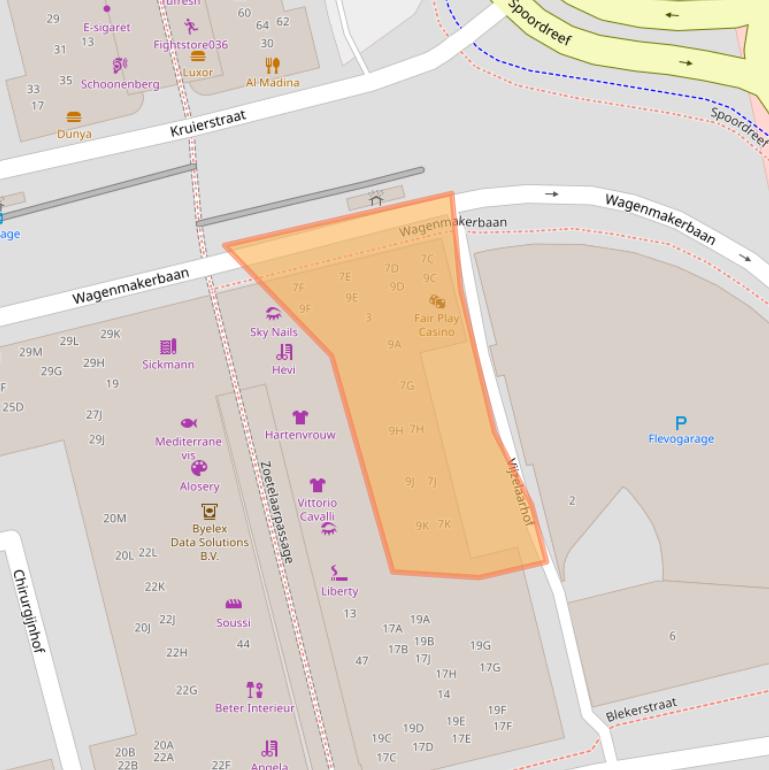 Kaart van postcodegebied 1315BA.