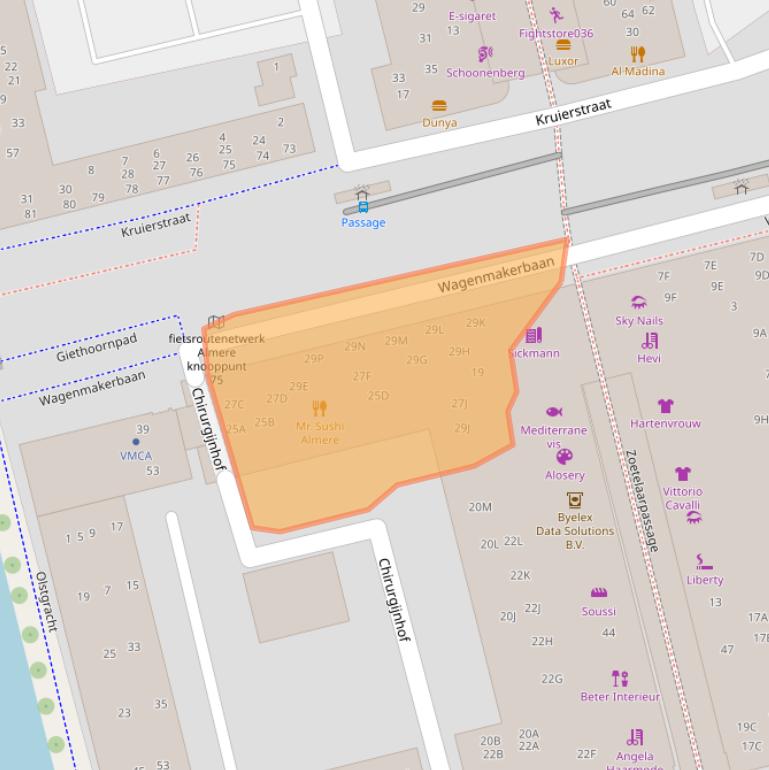 Kaart van postcodegebied 1315BB.