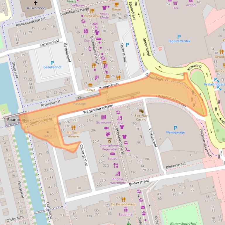 Kaart van postcodegebied 1315BC.
