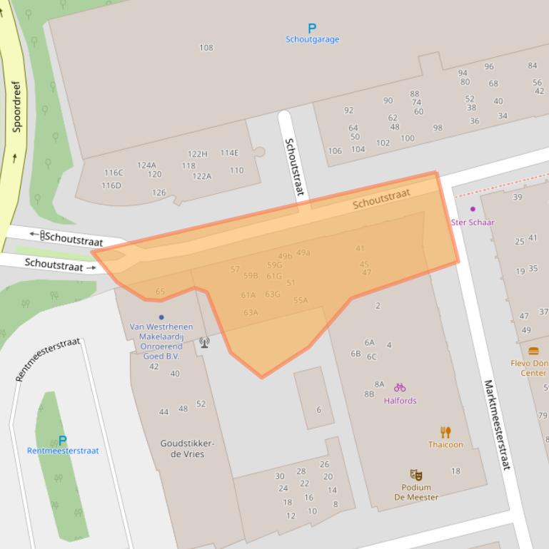 Kaart van postcodegebied 1315EW.