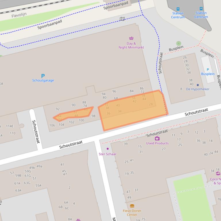 Kaart van postcodegebied 1315EX.