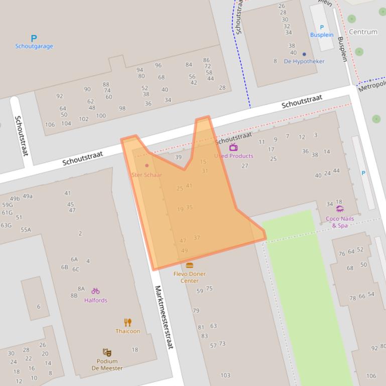 Kaart van postcodegebied 1315GA.