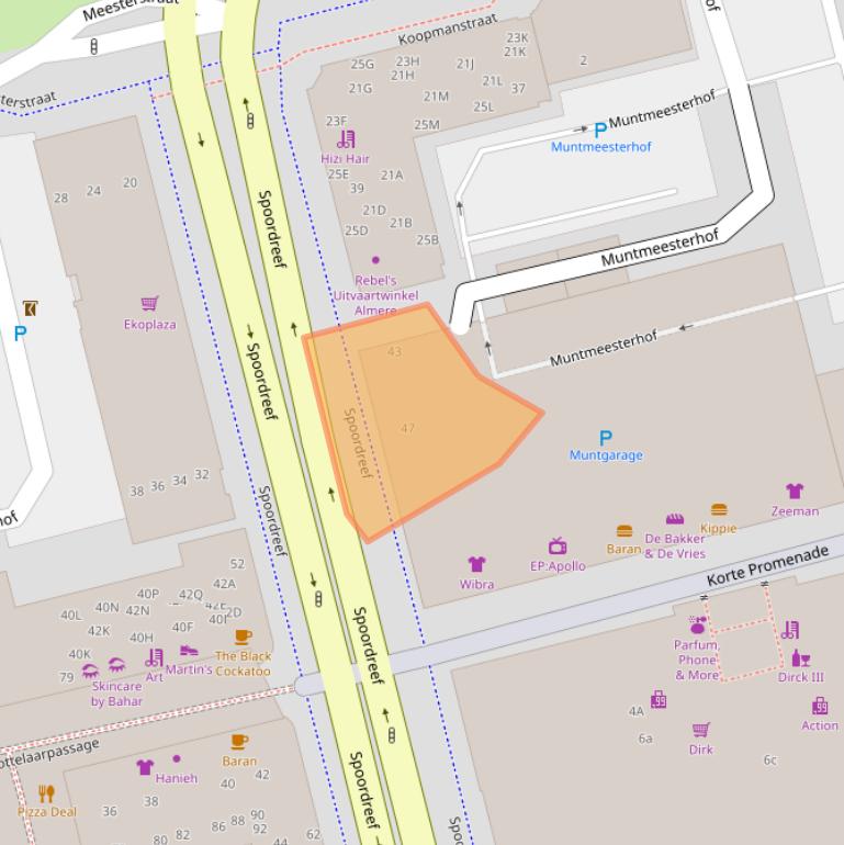 Kaart van postcodegebied 1315GL.