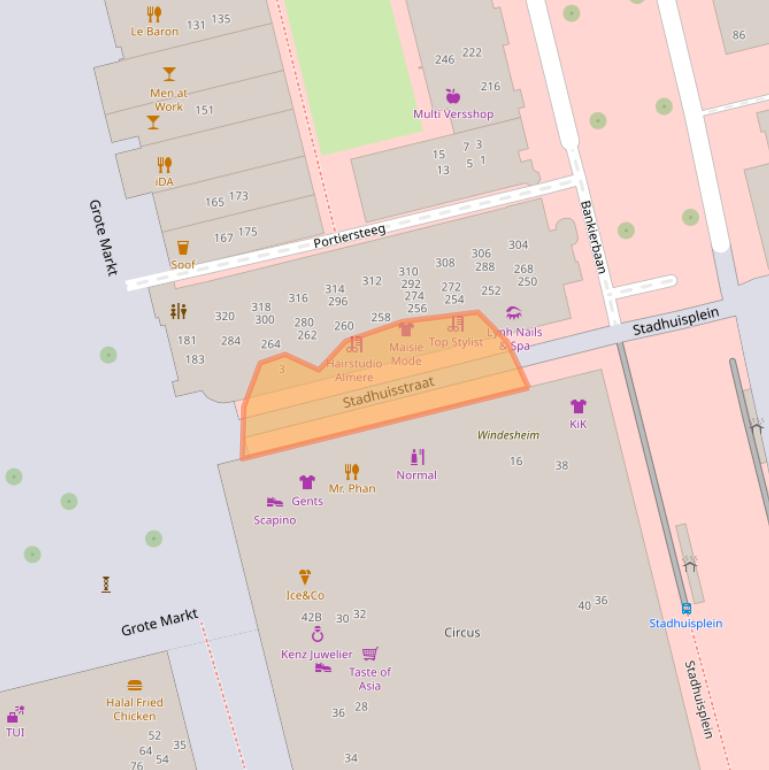 Kaart van postcodegebied 1315HA.