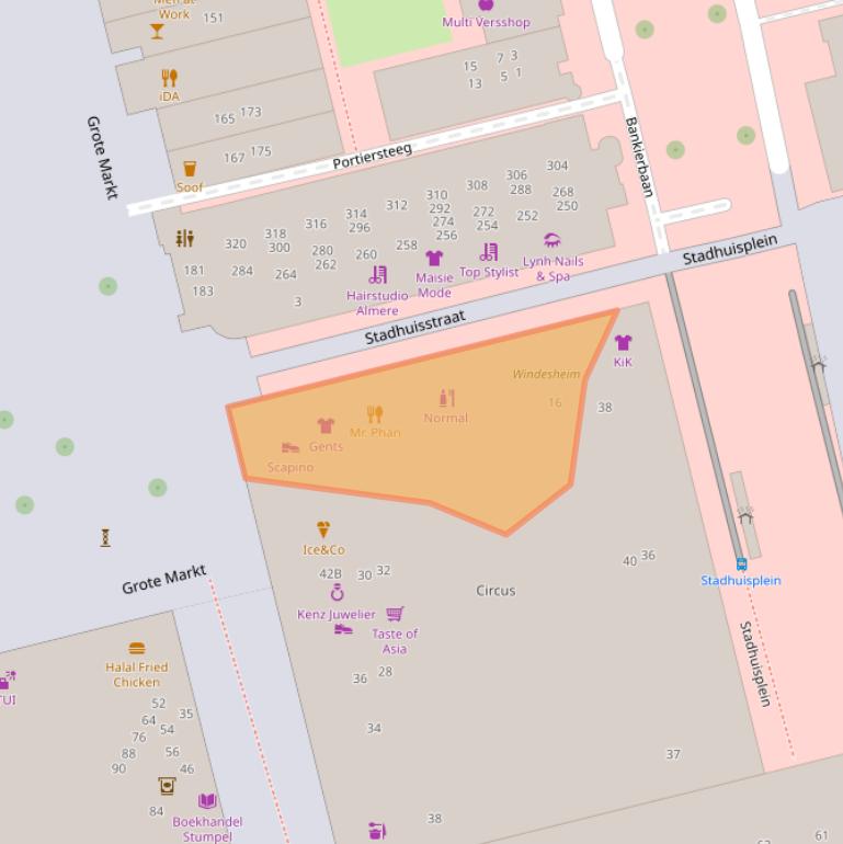 Kaart van postcodegebied 1315HC.