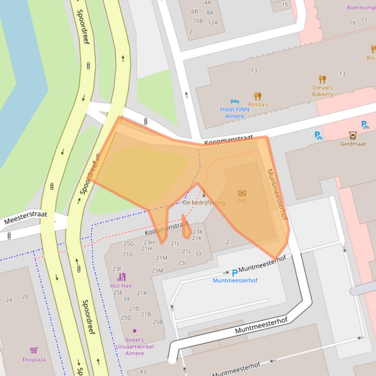 Kaart van postcodegebied 1315HE.