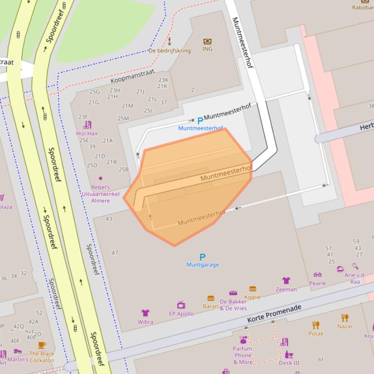 Kaart van postcodegebied 1315HL.