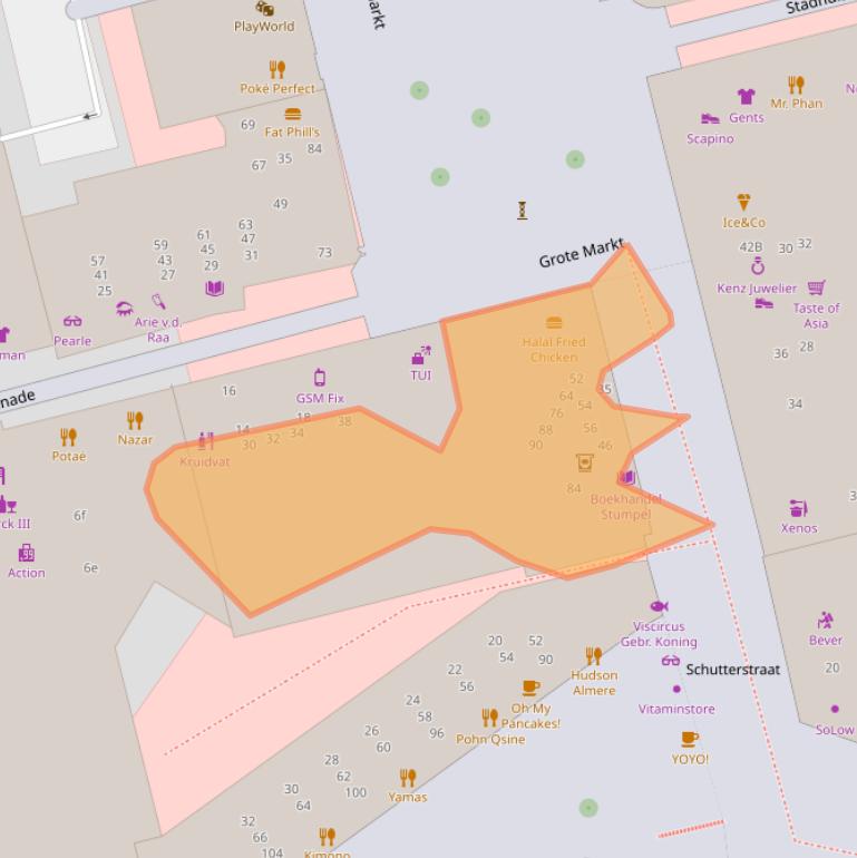 Kaart van postcodegebied 1315HP.