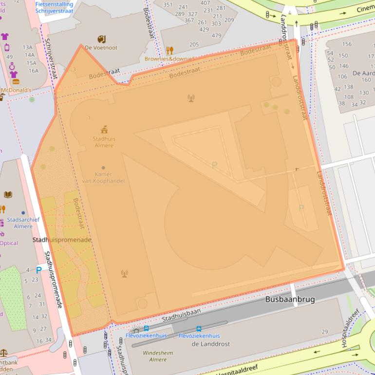 Kaart van postcodegebied 1315HR.