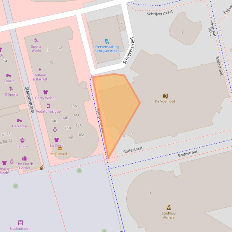 Kaart van postcodegebied 1315HT.