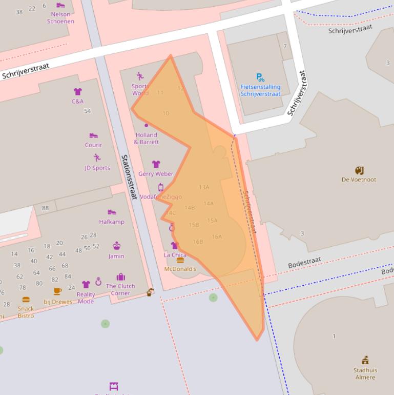 Kaart van postcodegebied 1315HV.