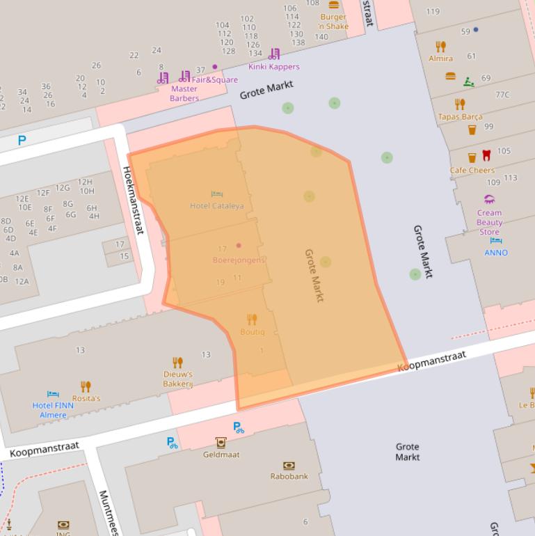 Kaart van postcodegebied 1315JA.