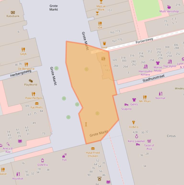 Kaart van postcodegebied 1315JE.