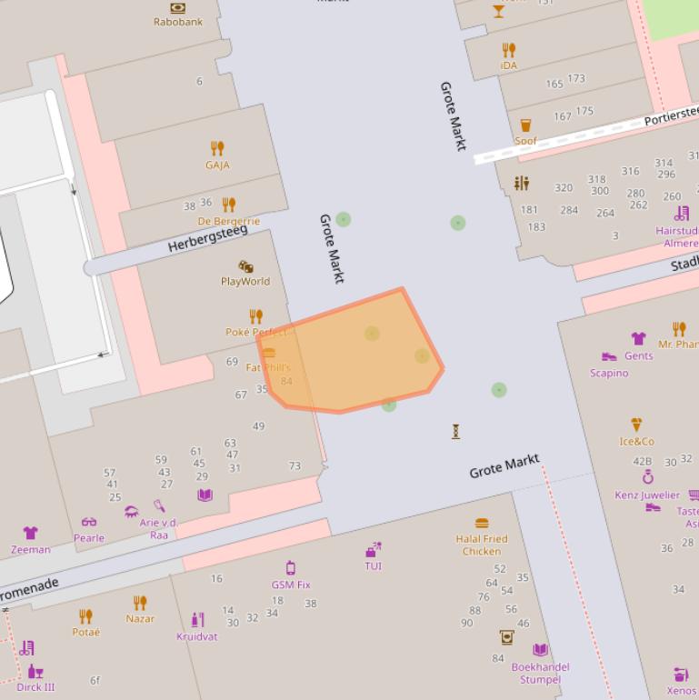 Kaart van postcodegebied 1315JJ.