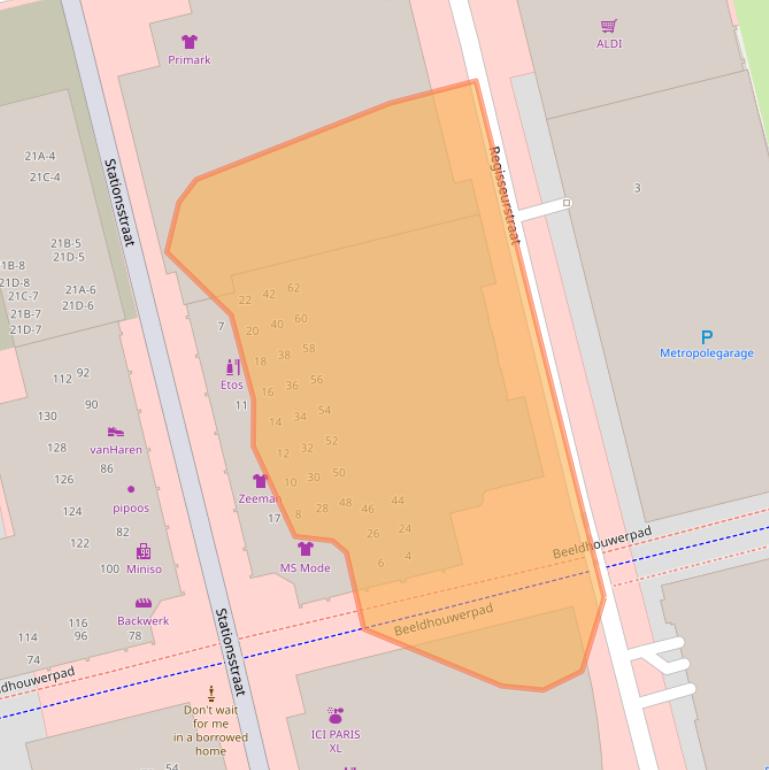 Kaart van postcodegebied 1315KC.